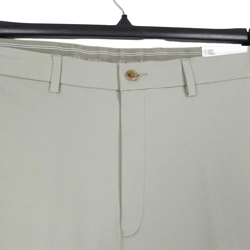 Michael Kors Mens Classic Fit Dress Pants 36x34 Mint Green Solid Stretch Cotton